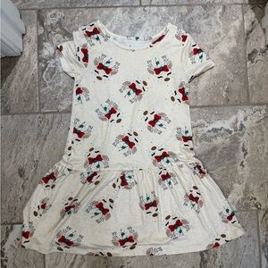 NWOT Size Medium Reindeer Print Cream Dress